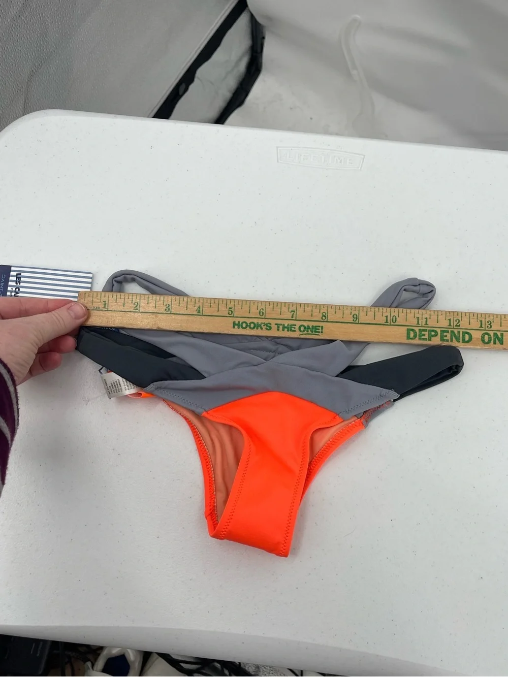 Les Canebiers NWT orange gray bikini bottom